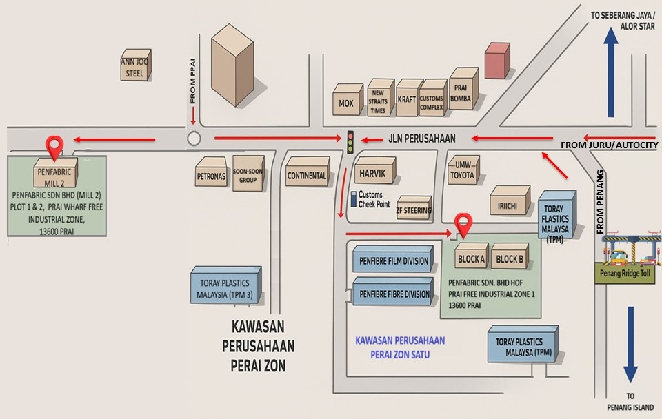 PENFABRIC Location Map
